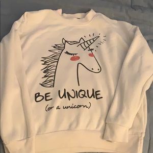 Be unique or a unicorn sweatshirt